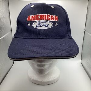 Vintage American Ford Navy Blue Adjustable  Hat Embroidered Logo Otto OSFM